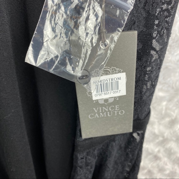 NWT Vince Camuto Lace Bell Sleeve Top Black - Picture 7 of 14